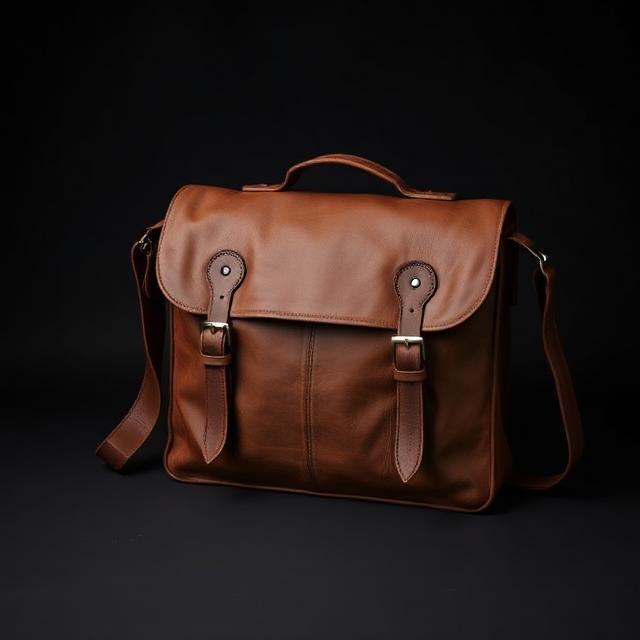 Full-Grain Leather Crossbody Satchel